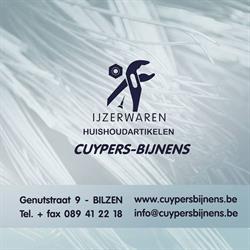 Cuypers- Bijnens Ijzerwaren, Bilzen openingstijden