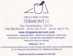 Droguerie Conseil Termont, Ukkel openingstijden