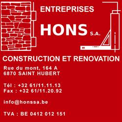 Entr.Hons et Cie sa, Entreprise Hons, Saint-Hubert openingstijden
