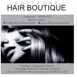 Coiffure Hair Boutique, Gistel openingstijden