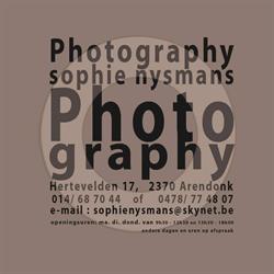 Fotografie Sophie Nysmans, Arendonk openingstijden