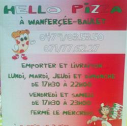 Hello Pizza, Fleurus openingstijden