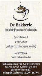 De Bakkerie (bakkerij /tearoom/schepijs), Olmen openingstijden