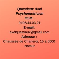 Questiaux Axel Psychomotricien Relationnel Et Fonctionnel, Namen openingstijden