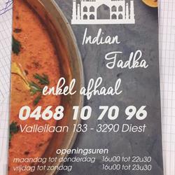 Indian tadka, Diest openingstijden