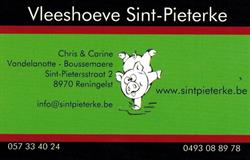 Vleeshoeve Sint-Pieterke, Poperinge openingstijden