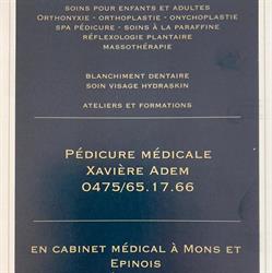 Pédicure médicale Xavière Adem, Réflexologie Intégrale, Bergen openingstijden