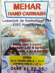 Mehar Hand Carwash, Hoogstraten openingstijden