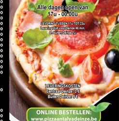 Pizza Antalya, Deinze openingstijden
