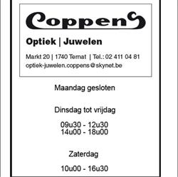 CoppenS JUWELEN, Ternat openingstijden