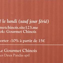 Le Gourmet Chinois, Komen-Waasten openingstijden