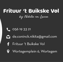 Frituur t'Buikske vol Nikita & Lucca, Wortegem-Petegem openingstijden